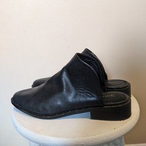 Black Leather Slip On Shoes